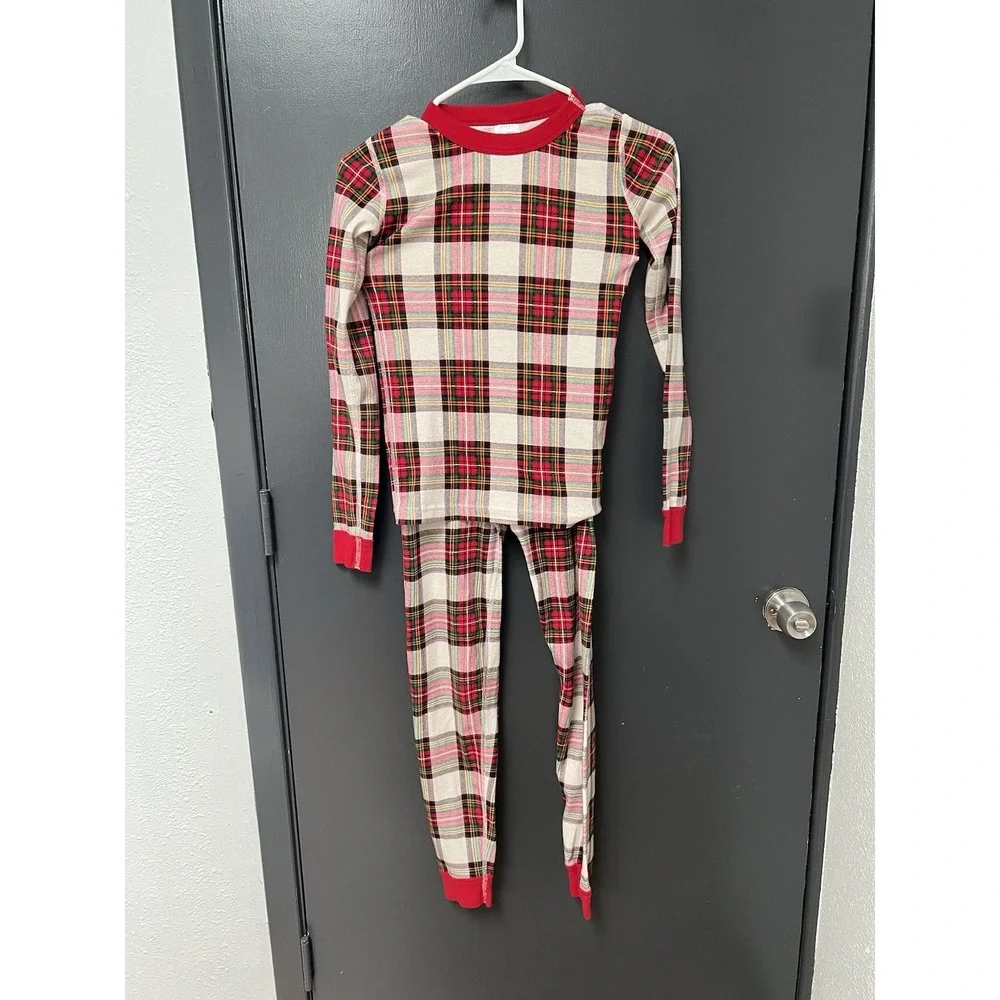 Hanna Andersson Pajamas Kids 12 Red Plaid Long Sleeve Pajama Set Christmas